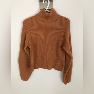 H&M Cropped Knit Mock-Neck Sweater